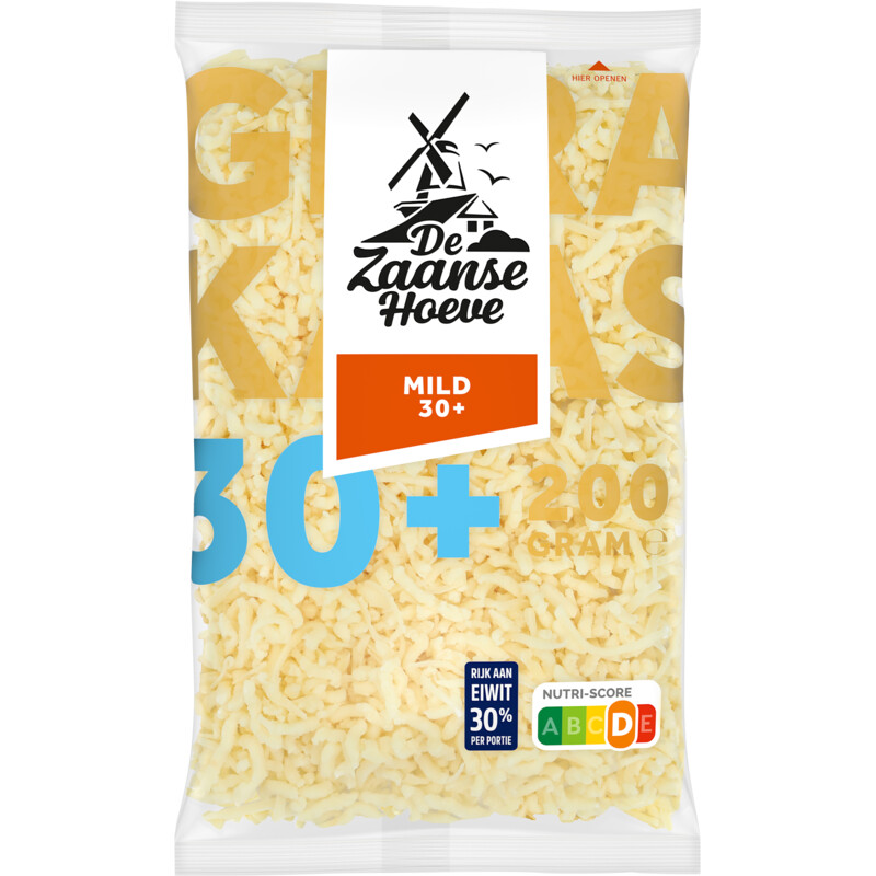 De Zaanse Hoeve Mild 30+ geraspt