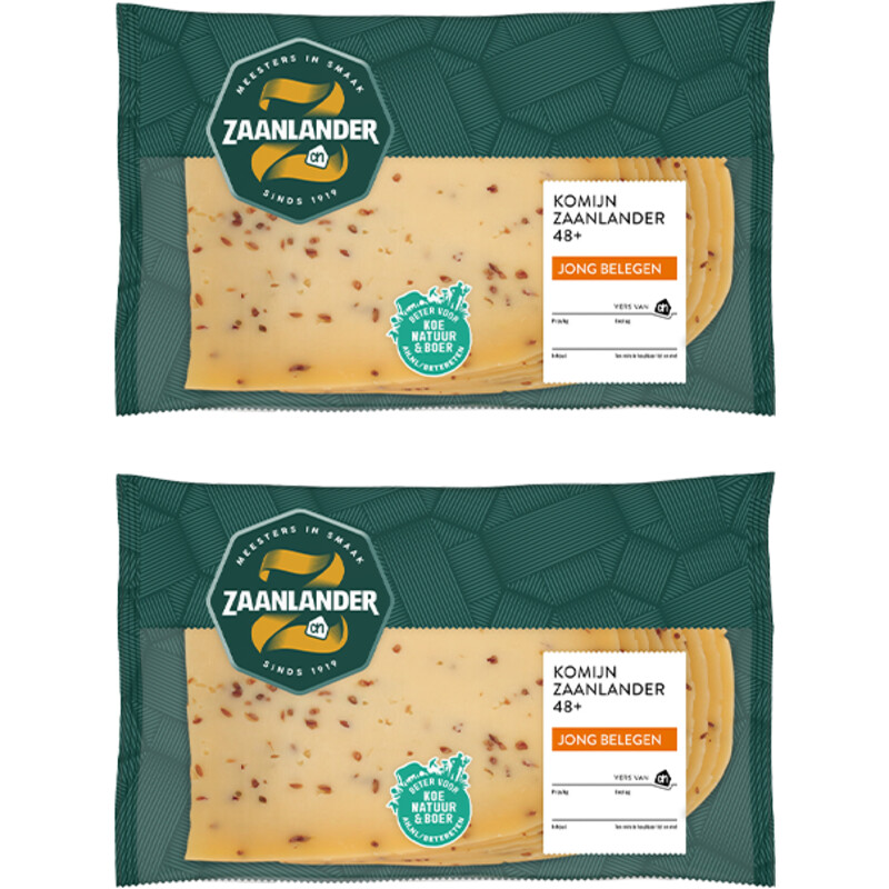 AH Zaanlander Jong belegen komijn plak 2-pack