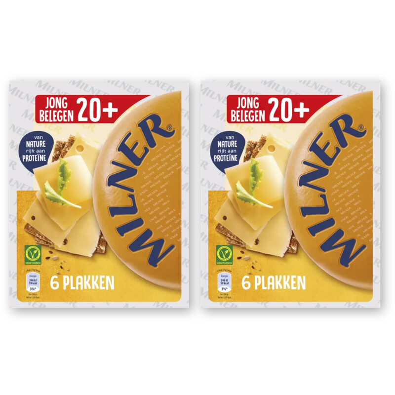Milner jong belegen 20+ plakken 2-pack