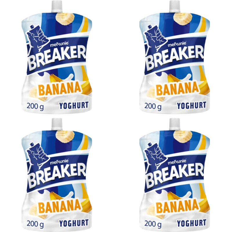 Melkunie Breaker banaan yoghurt 4-pack