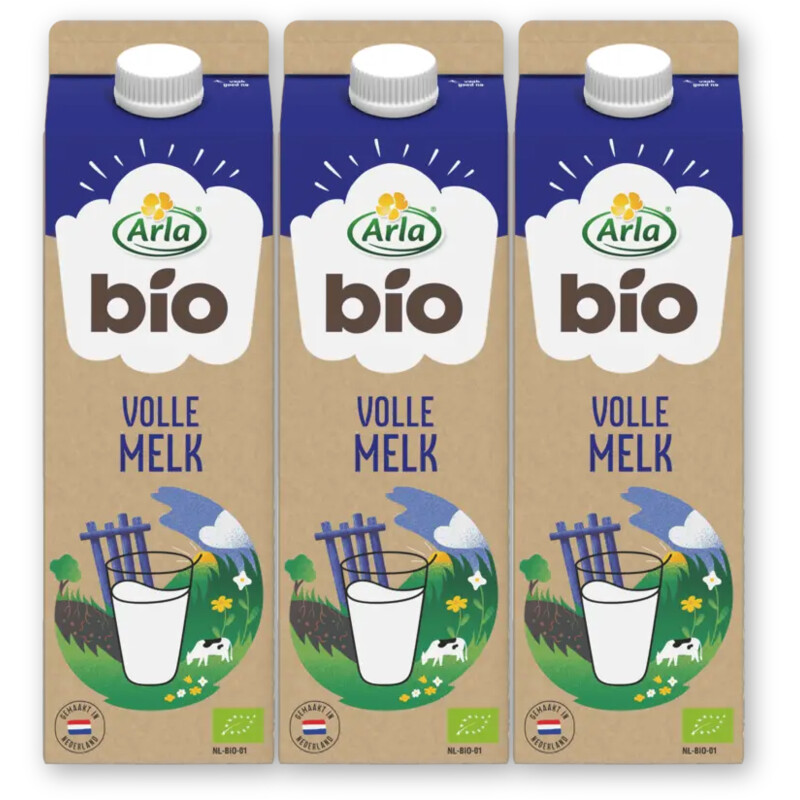 Arla Biologisch volle melk 1L 3-pack