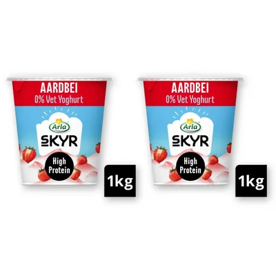 Arla Skyr aardbei yoghurt 0% fat XL 2-pack