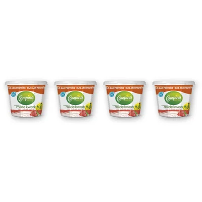 Campina Magere milde kwark aardbei 4-pack