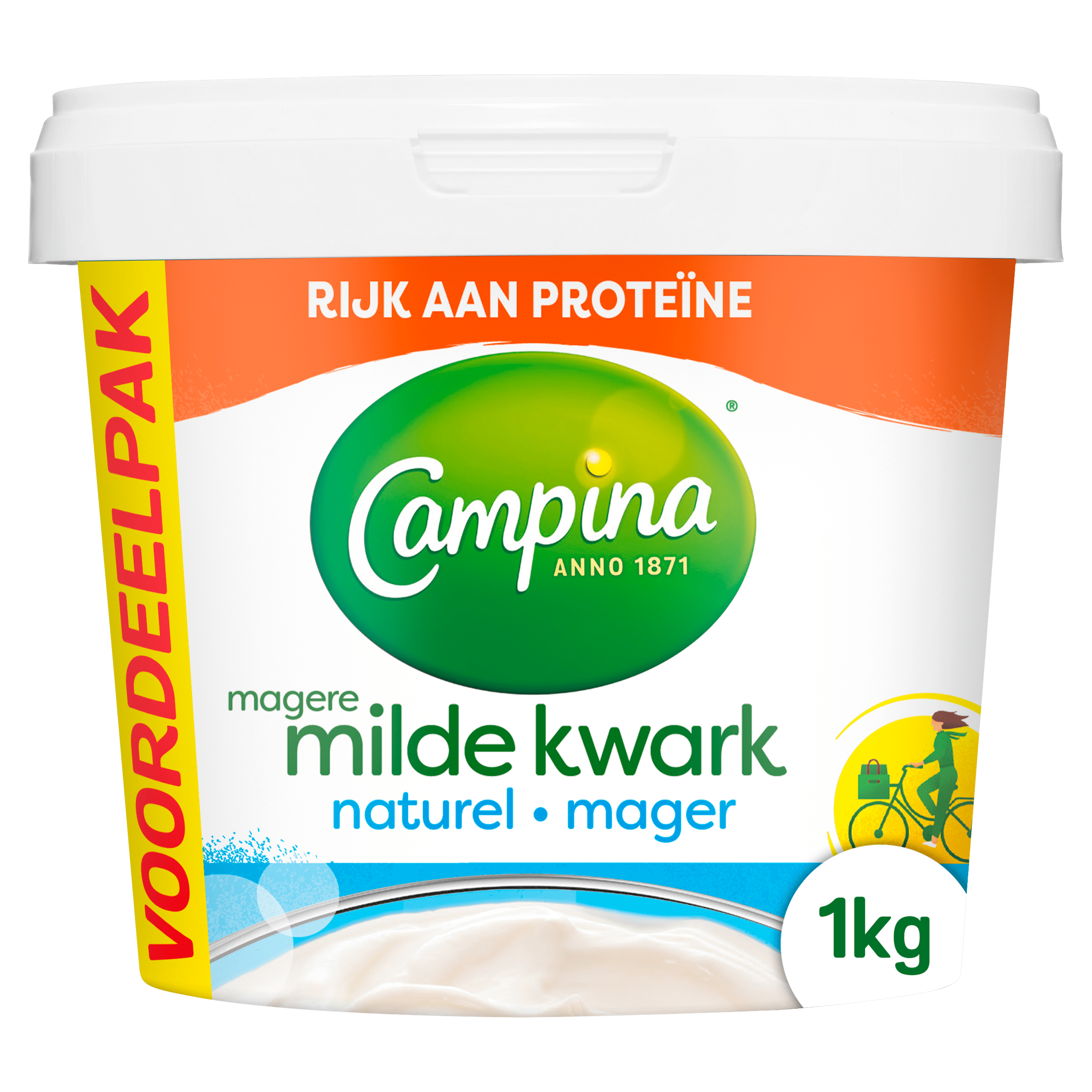 Campina Magere kwark naturel 1kg 2-pack