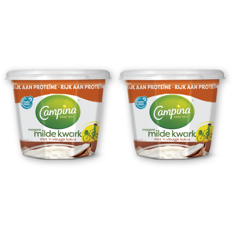 Campina Magere milde kwark kokos 2-pack