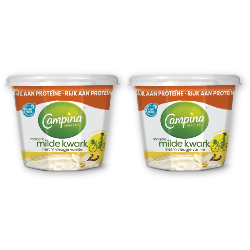 Campina Magere milde kwark vanille 2-pack
