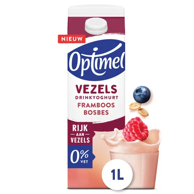 Optimel Drinkyoghurt vezels framboos bosbes