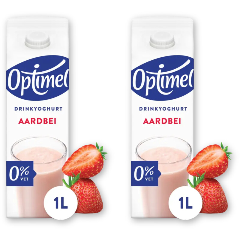 Optimel Drinkyoghurt aardbei 2-pack