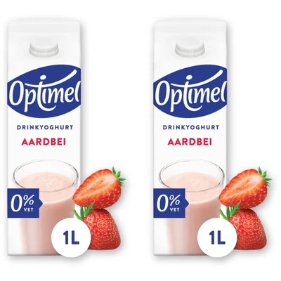 Optimel Drinkyoghurt aardbei 2-pack