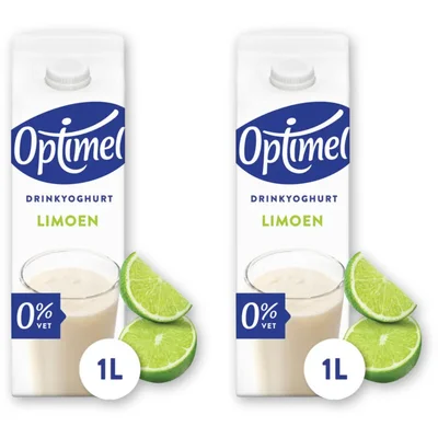 Optimel Drinkyoghurt limoen 2-pack