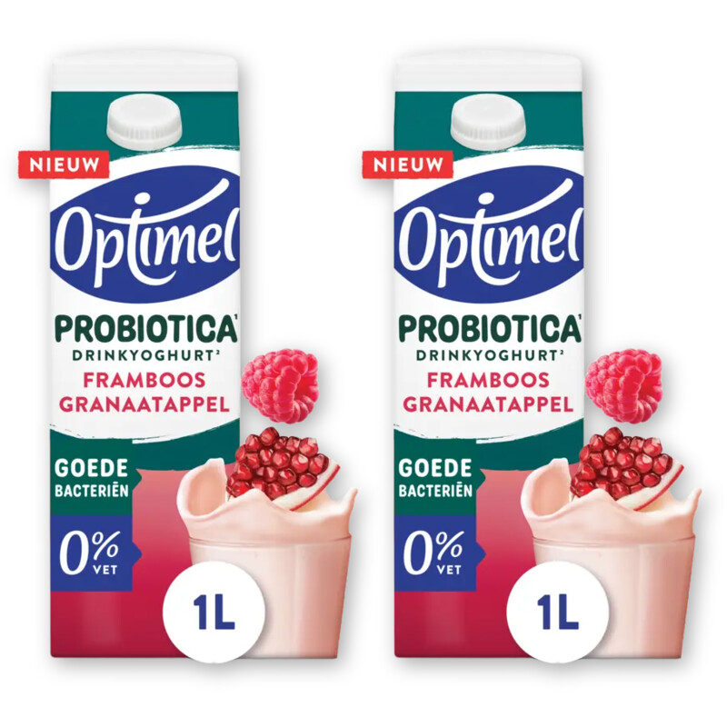Optimel probiotica drinkyoghurt framboos 2-pack