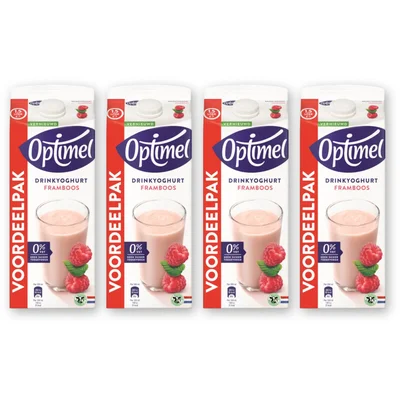 Optimel Drinkyoghurt framboos voordeelpak 4-pack