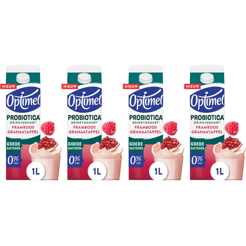 Optimel Probiotica drinkyoghurt framboos 4-pack