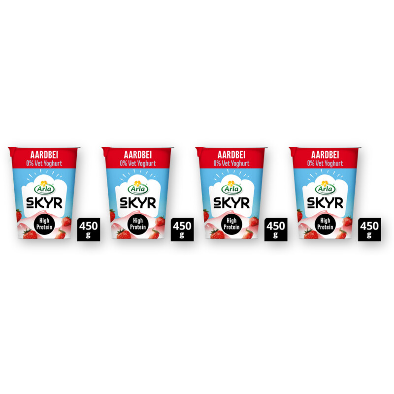 Arla Skyr aardbei yoghurt 0% vet 4-pack