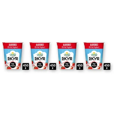 Arla Skyr aardbei yoghurt 0% vet 4-pack