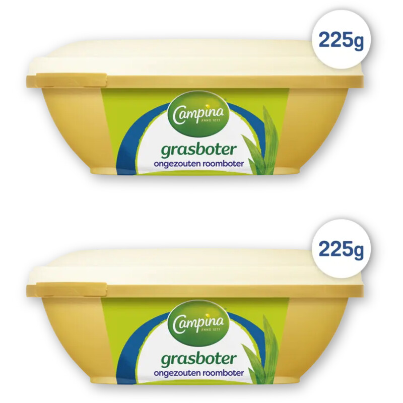 Campina Botergoud ongezouten grasboter 2-pack