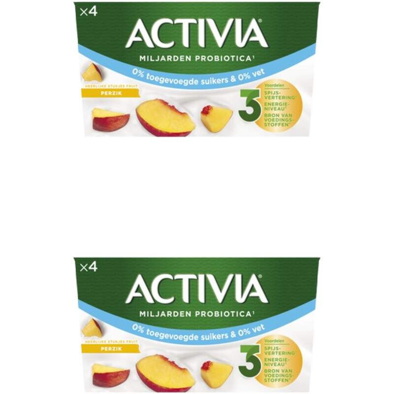 Activia Yoghurt perzik 0% 2-pack