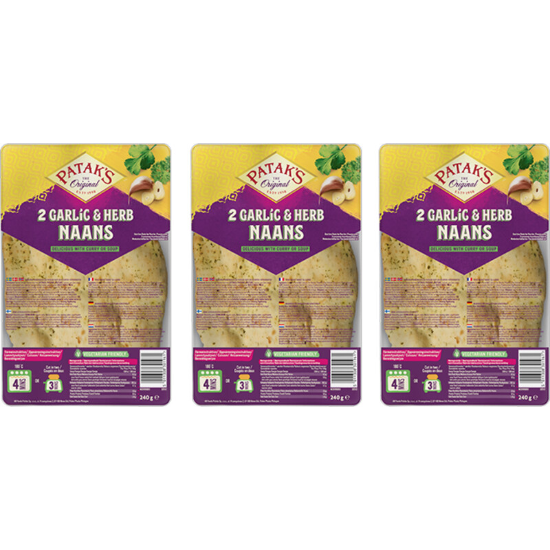 Patak's Naan garlic & coriander 3-pack