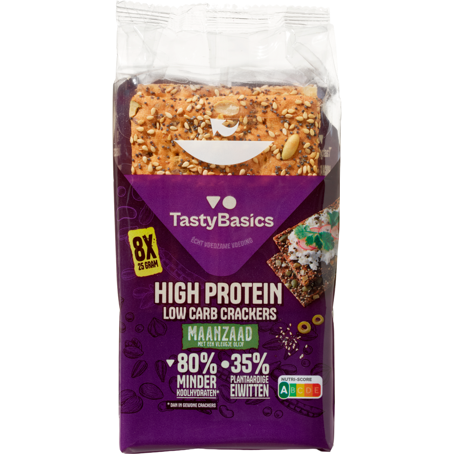 TastyBasics Low carb-high protein cracker maanzaad