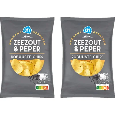 AH Robuuste chips zeezout & peper 2-pack