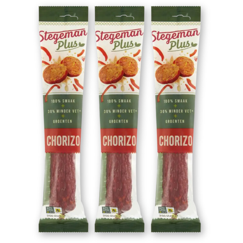 Stegeman Plus chorizo 3-pack