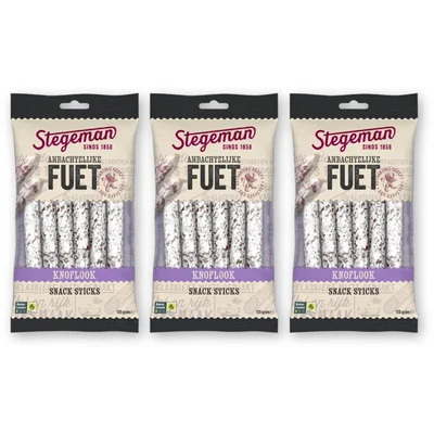 Stegeman Fuet sticks knoflook 3-pack