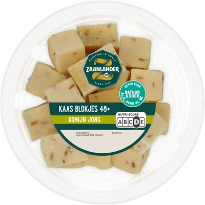 AH Zaanlander Kaasblokjes jong komijn 48+