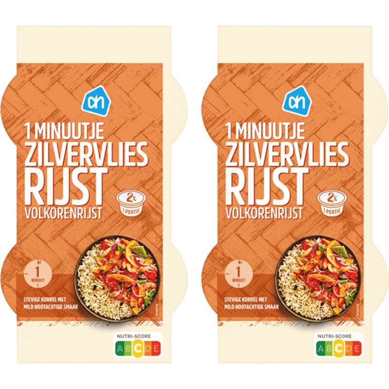 AH 1 minuutje zilvervliesrijst 2-pack