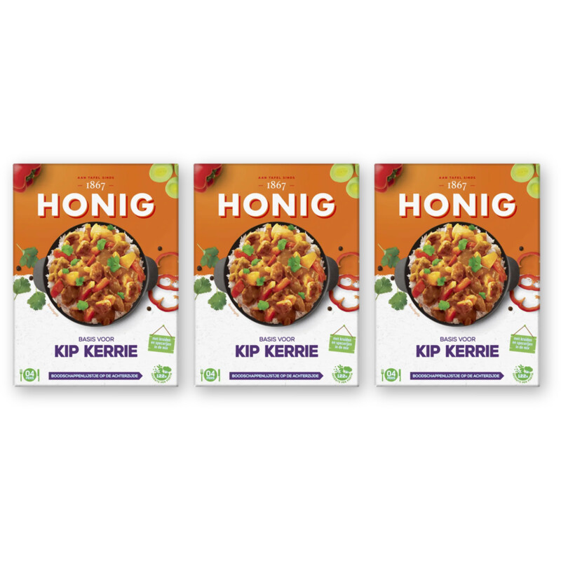 Honig Basis voor kip kerrie 3-pack