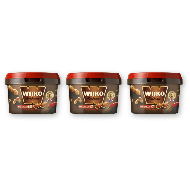 Wijko Satésaus kant en klaar hot 3-pack
