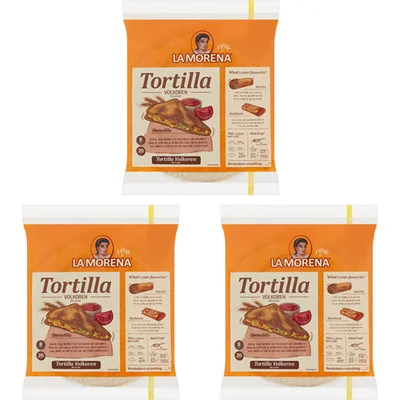 La Morena Volkoren tortilla's medium 3-pack