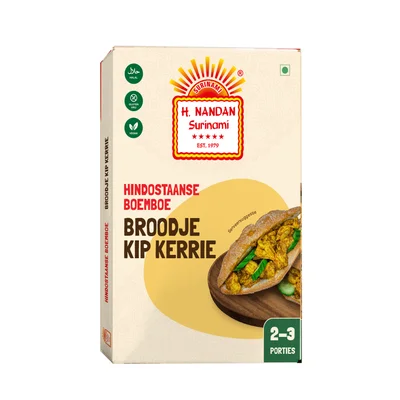 H. Nandan Hindostaanse boemboe broodje kip kerrie