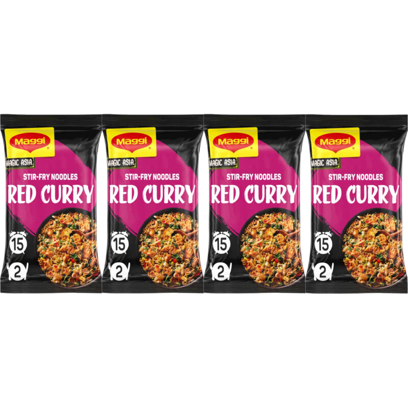 Maggi Stir-fry noodles red curry 4-pack