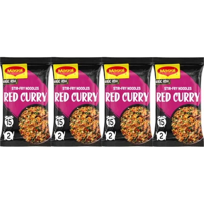 Maggi Stir-fry noodles red curry 4-pack
