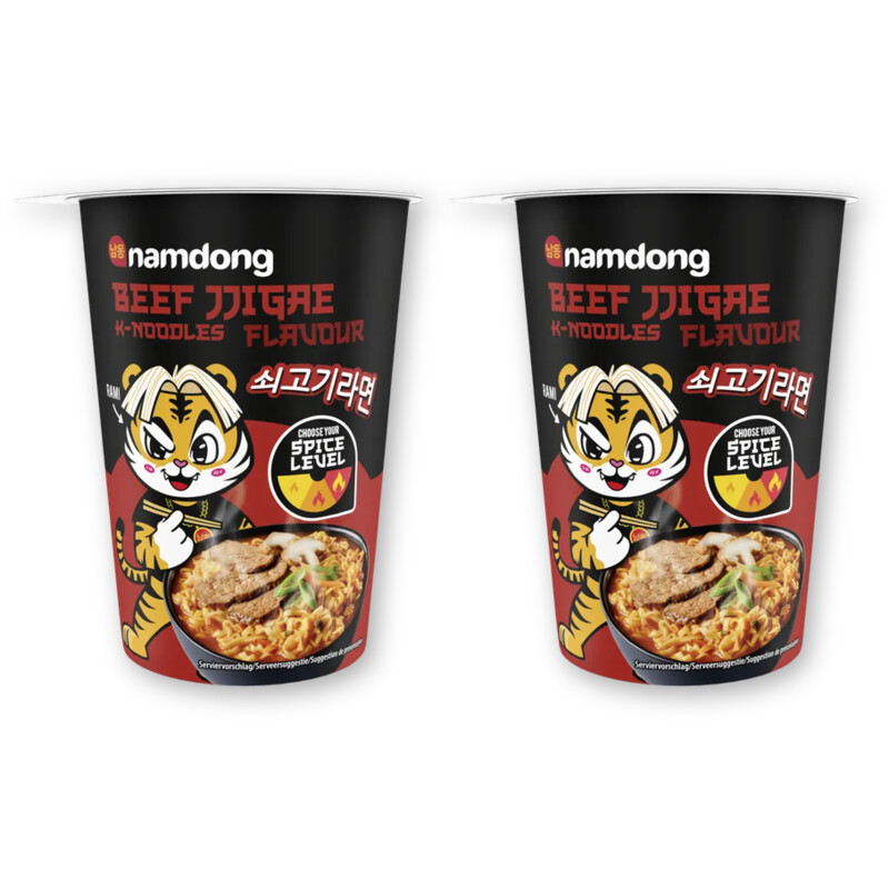 Namdong Beef jjigae k-noodles flavour cup 2-pack