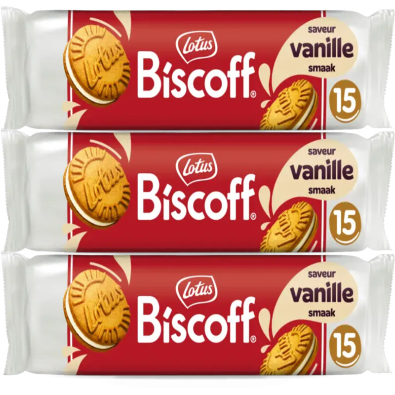 Lotus Biscoff Speculoos vanille smaak 3-pack