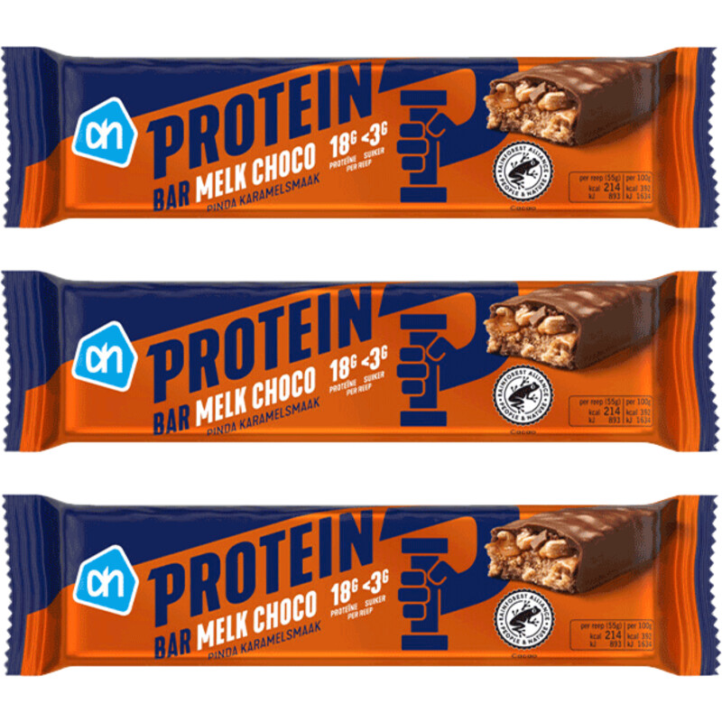 AH Protein melk choco pinda karamel 3-pack