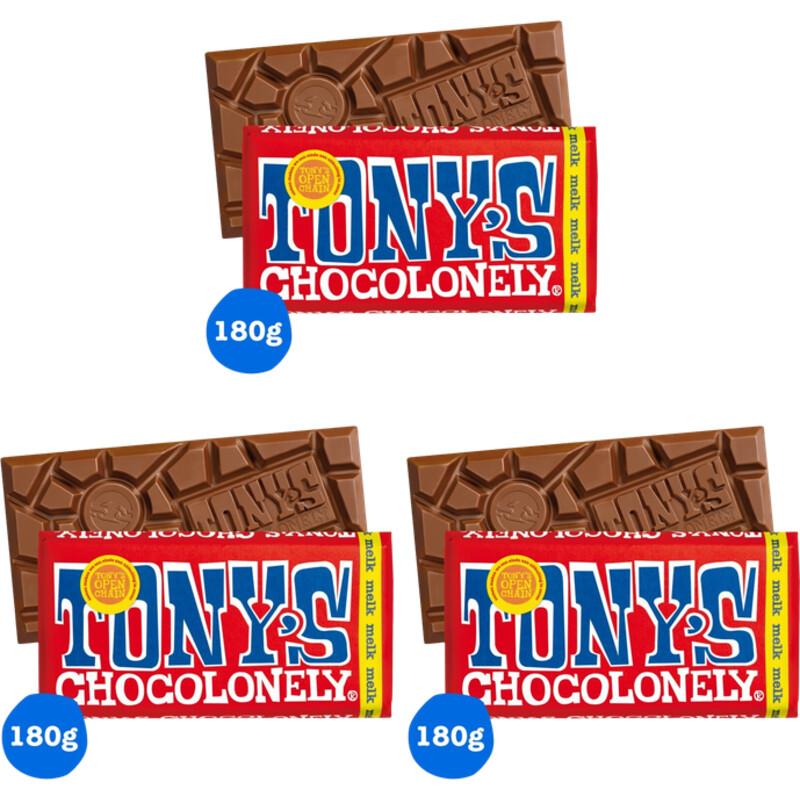 Tony's Chocolonely Reep melk 3-pack