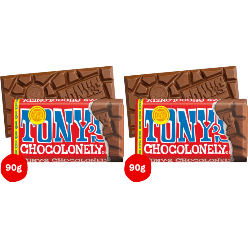 Tony's Chocolonely Reep melk 2-pack