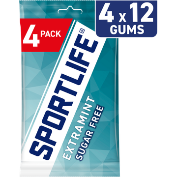 Sportlife Extramint sugar free gums 4-pack