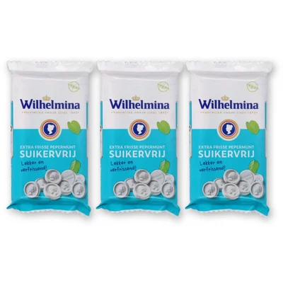 Wilhelmina Pepermunt suikervrij 3-pack