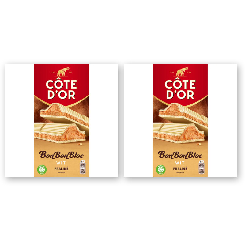Côte d'Or BonBonBloc praliné wit 2-pack