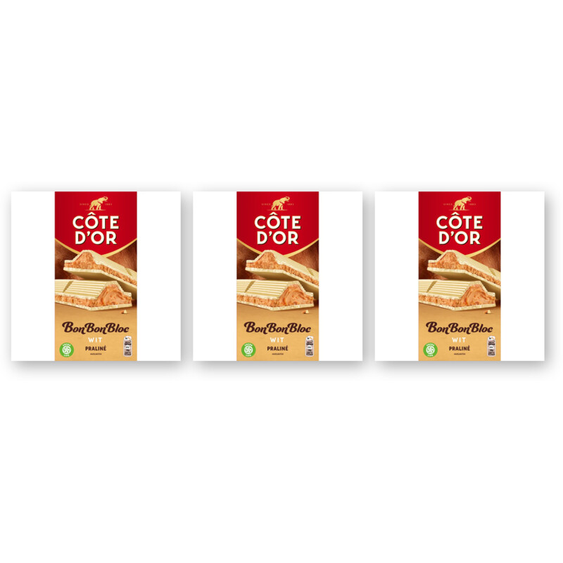 Côte d'Or BonBonBloc praliné wit 3-pack