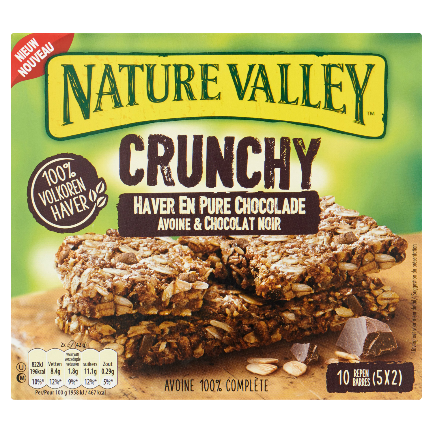 Nature Valley Crunchy haver en pure chocolade repen