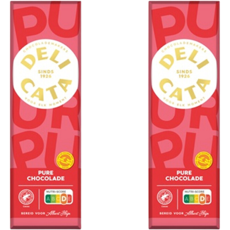 Delicata Reep pure chocolade 2-pack