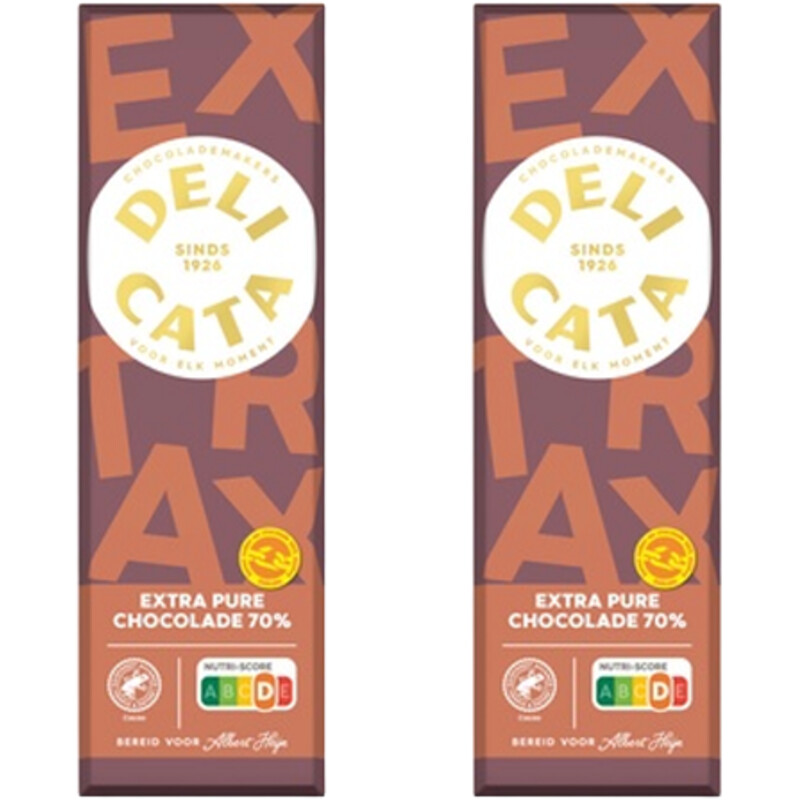 Delicata Reep extra pure chocolade 70% 2-pack
