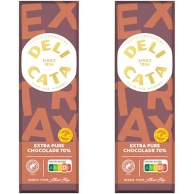 Delicata Reep extra pure chocolade 70% 2-pack
