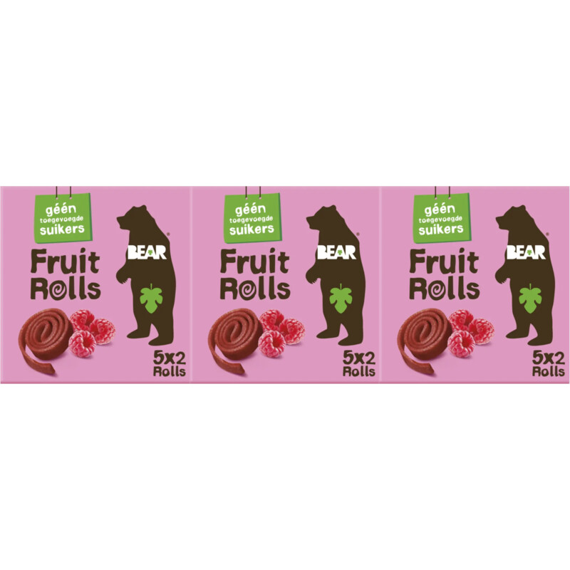 Bear Fruit rolls framboos 3-pack