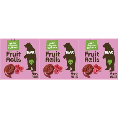 Bear Fruit rolls framboos 3-pack