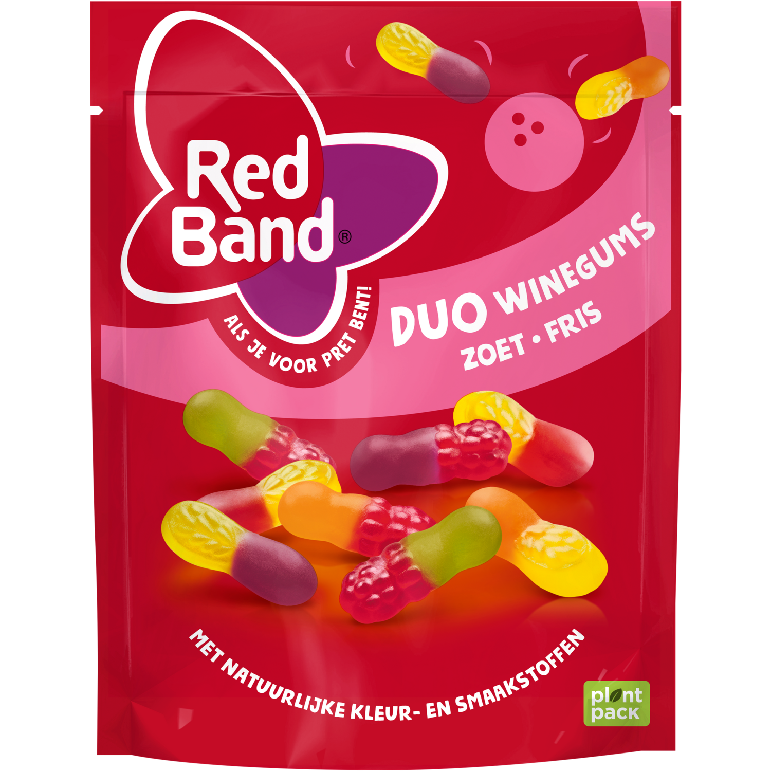 Red Band Duo winegums zoet fris